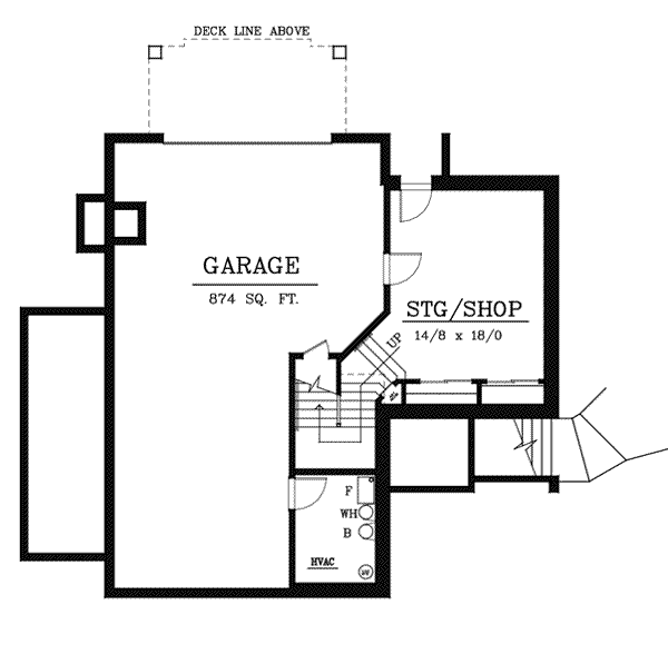 Cottage Floor Plan - Lower Floor Plan #105-202