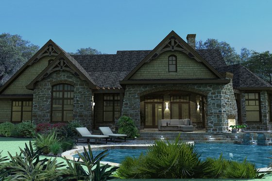 Exterior - Rear Elevation 1 for Craftsman House Plan #120-165 - 3 bed, 2.5 bath