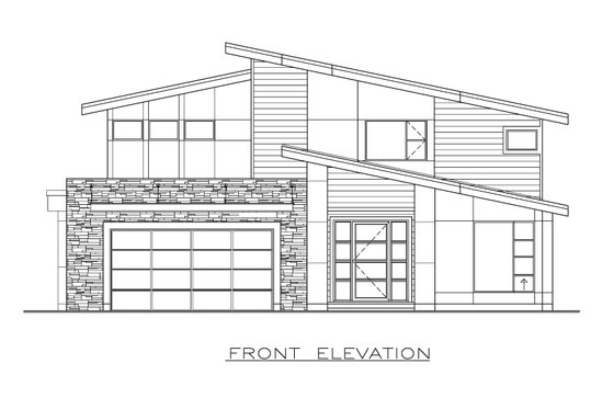 Exterior - Front Elevation 3 for Contemporary House Plan #1100-58 - 4 bed, 3.5 bath