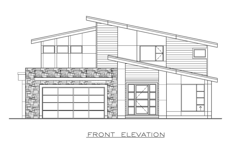 Home Plan - Exterior - Front Elevation 3 for Contemporary House Plan #1100-58 - 4 bed, 3.5 bath