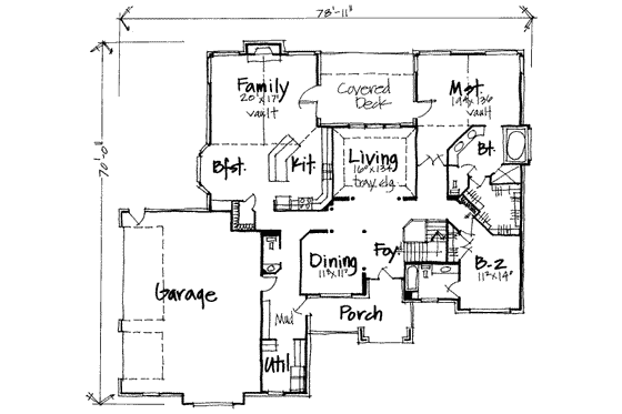 Floor Plan - Main Floor for European House Plan #308-232 - 4 bed, 4.5 bath