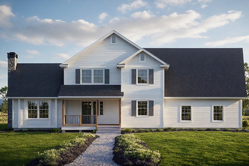 Home Plan - Exterior - Front Elevation 3 for Traditional House Plan #124-180 - 3 bed, 2.5 bath