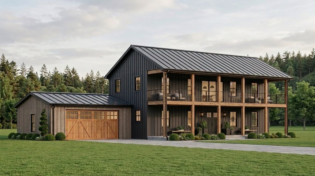 Exterior - Front Elevation 2 for Barndominium House Plan #1064-338 - 4 bed, 2.5 bath