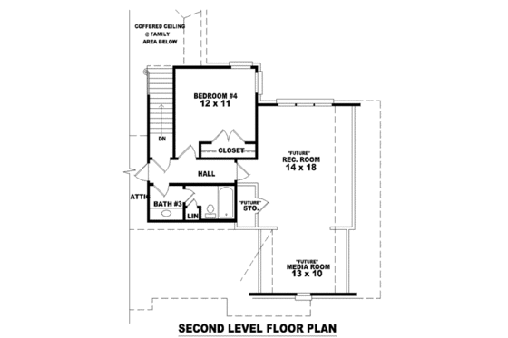 Floor Plan - Upper Floor for European House Plan #81-1175 - 4 bed, 3 bath