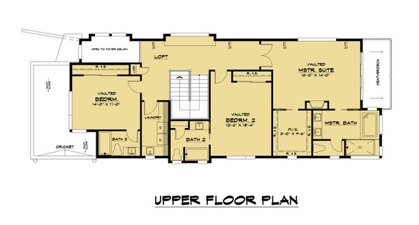 Architectural House Design - Modern Floor Plan - Upper Floor Plan #1066-106