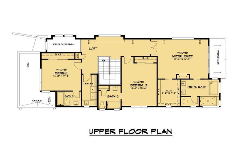 Dream House Plan - Floor Plan - Upper Floor for Modern House Plan #1066-106 - 3 bed, 3.5 bath