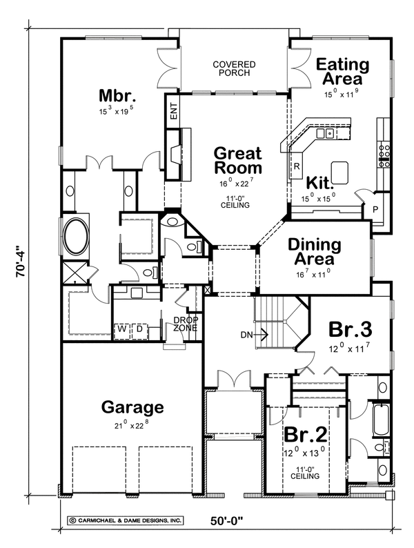 Dream House Plan - European Floor Plan - Main Floor Plan #20-1851