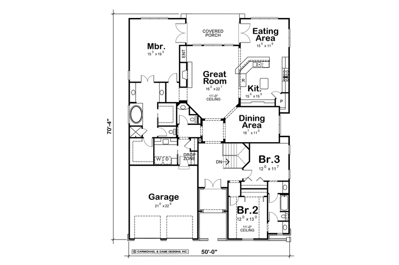 Dream House Plan - Floor Plan - Main Floor for European House Plan #20-1851 - 3 bed, 3 bath