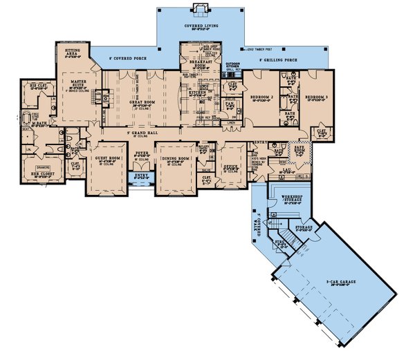 Dream House Plan - European Floor Plan - Main Floor Plan #923-392
