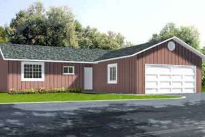 Ranch Exterior - Front Elevation Plan #1-186