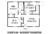 Ranch Style House Plan - 2 Beds 1 Baths 800 Sq/Ft Plan #57-242 Floor 