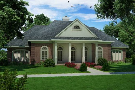 Exterior - Front Elevation for Southern House Plan #45-364 - 4 bed, 2 bath