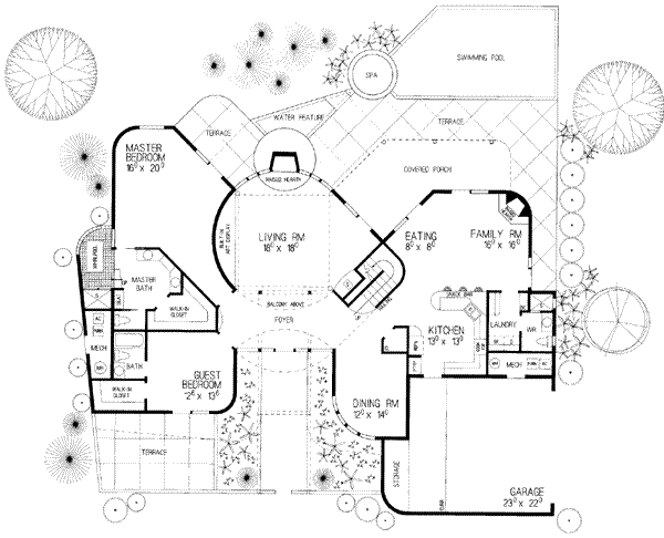 House Plan Design - Modern Floor Plan - Main Floor Plan #72-175