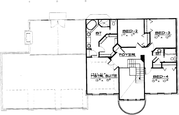 Southern Floor Plan - Upper Floor Plan #308-179