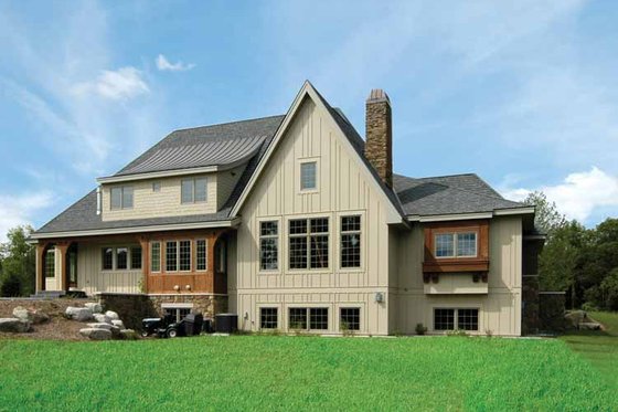 Exterior - Rear Elevation for European House Plan #928-28 - 4 bed, 4.5 bath