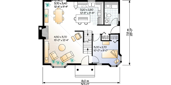 Dream House Plan - Cottage Floor Plan - Main Floor Plan #23-216