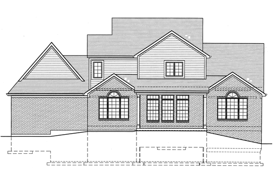 Exterior - Rear Elevation for Country House Plan #46-777 - 4 bed, 2.5 bath
