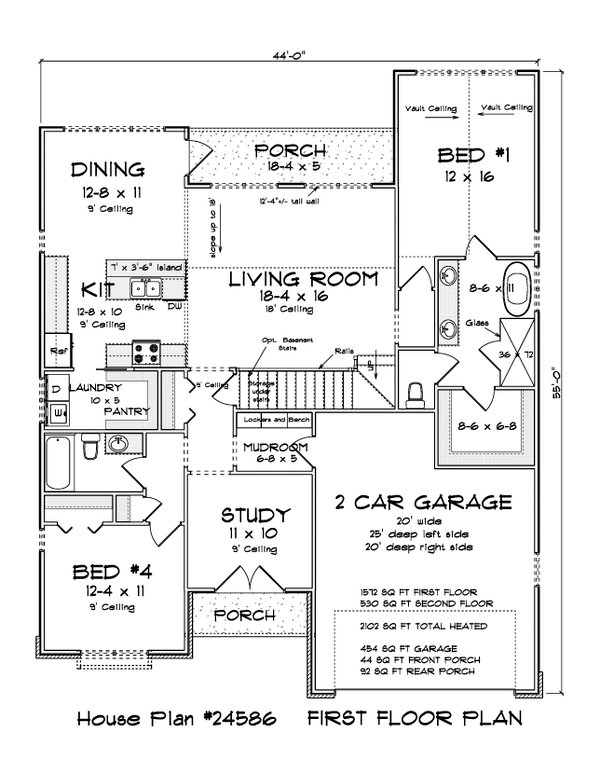 House Blueprint - Farmhouse Floor Plan - Main Floor Plan #513-2379