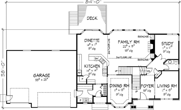 House Plan Design - European Floor Plan - Main Floor Plan #320-1044