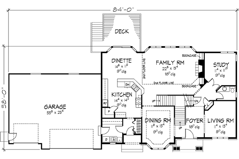 Home Plan - Floor Plan - Main Floor for European House Plan #320-1044 - 3 bed, 2.5 bath