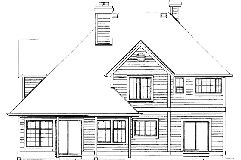 House Blueprint - Exterior - Rear Elevation for Traditional House Plan #47-771 - 4 bed, 2.5 bath