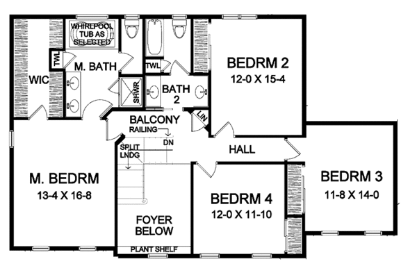 House Design - Traditional Floor Plan - Upper Floor Plan #328-325