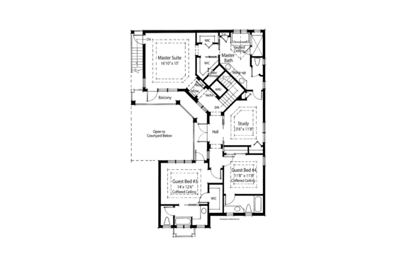 Floor Plan - Upper Floor for Country House Plan #938-9 - 4 bed, 4.5 bath