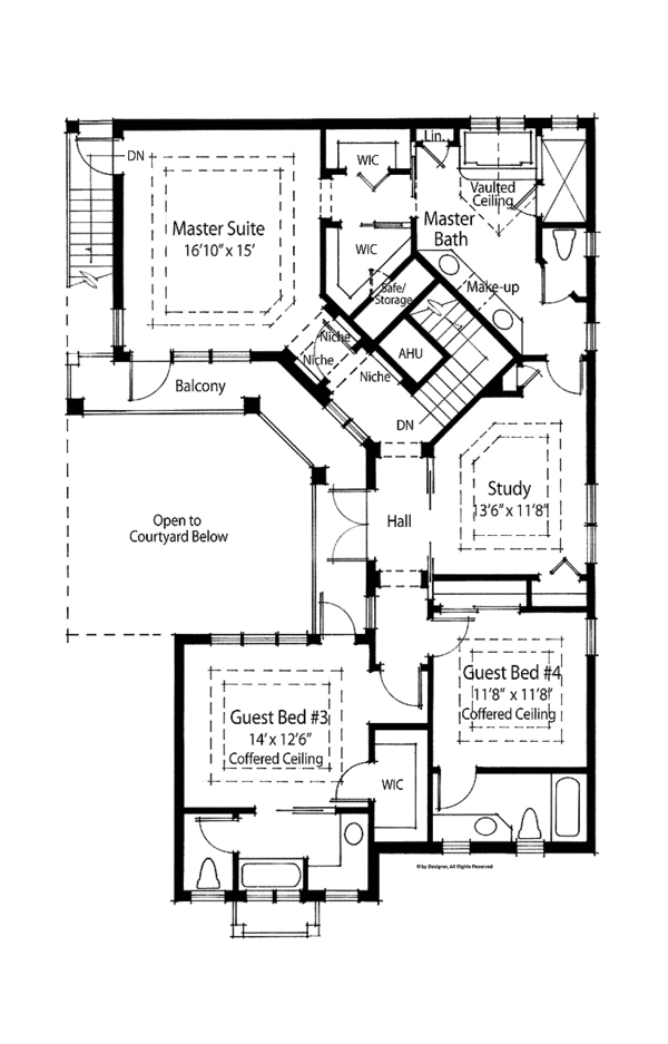 House Plan Design - Country Floor Plan - Upper Floor Plan #938-9