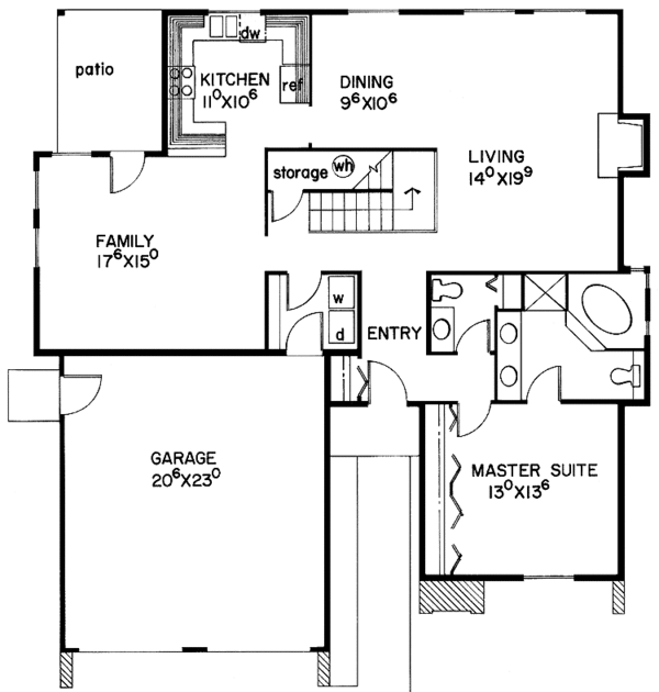 House Blueprint - Contemporary Floor Plan - Main Floor Plan #60-735