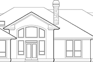 Exterior - Rear Elevation for Prairie House Plan #48-889 - 3 bed, 3.5 bath