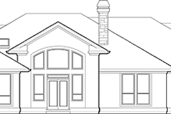 Exterior - Rear Elevation for Prairie House Plan #48-889 - 3 bed, 3.5 bath
