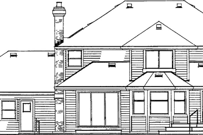 House Plan Design - Exterior - Rear Elevation for Contemporary House Plan #47-751 - 4 bed, 3 bath