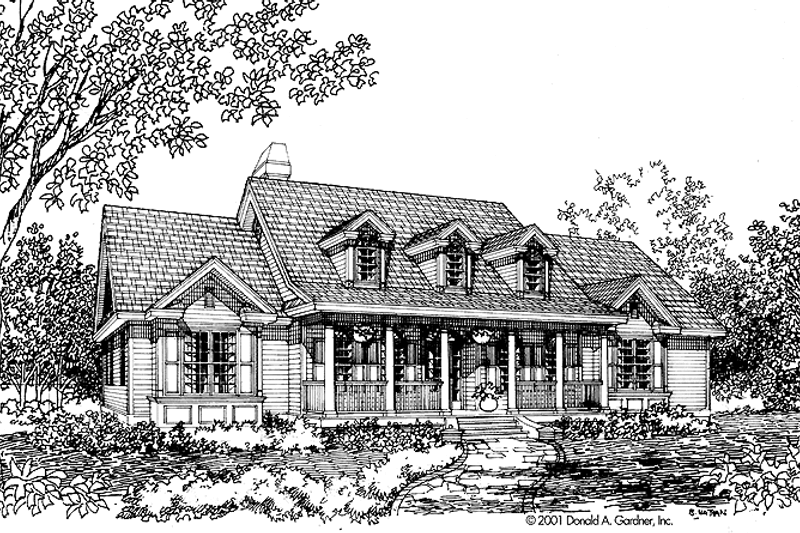 House Blueprint - Country Exterior - Front Elevation Plan #929-615