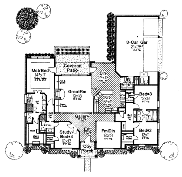 House Design - European Floor Plan - Main Floor Plan #310-1096