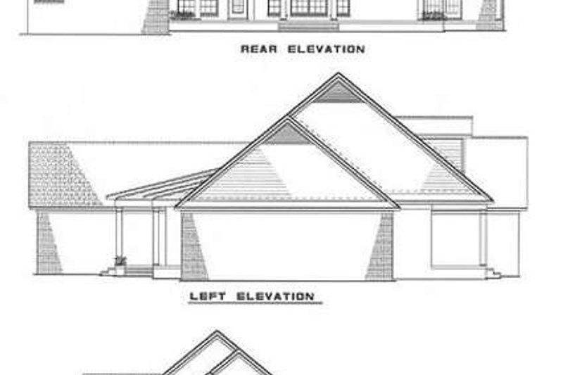 Architectural House Design - Exterior - Rear Elevation for Southern House Plan #17-238 - 3 bed, 4.5 bath