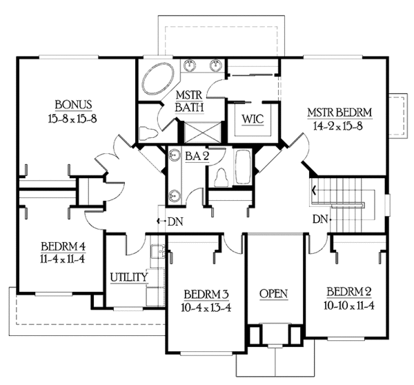 Architectural House Design - Traditional Floor Plan - Upper Floor Plan #132-377