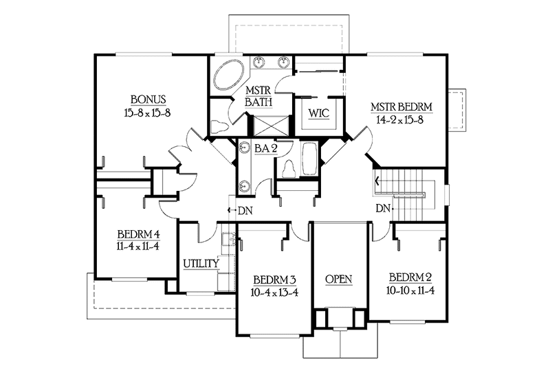 Home Plan - Floor Plan - Upper Floor for Traditional House Plan #132-377 - 4 bed, 2.5 bath