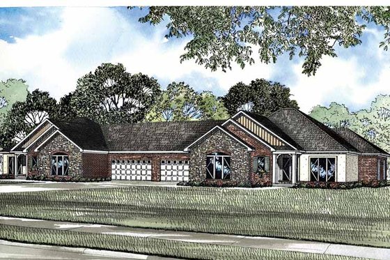 Exterior - Front Elevation 3 for Ranch House Plan #17-2937 - 6 bed, 4 bath