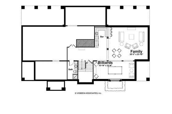 Floor Plan - Lower Floor for Craftsman House Plan #928-176 - 5 bed, 4.5 bath