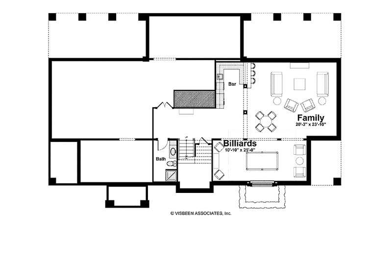 Home Plan - Floor Plan - Lower Floor for Craftsman House Plan #928-176 - 5 bed, 4.5 bath