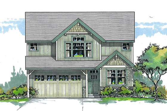 Exterior - Front Elevation 3 for Traditional House Plan #53-579 - 3 bed, 2.5 bath
