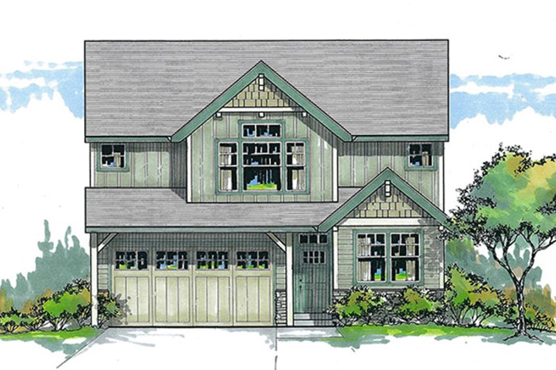 Dream House Plan - Exterior - Front Elevation 3 for Traditional House Plan #53-579 - 3 bed, 2.5 bath