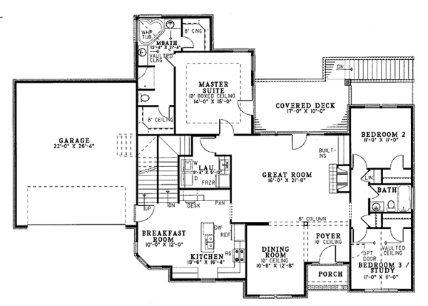 Dream House Plan - European Floor Plan - Main Floor Plan #17-2711