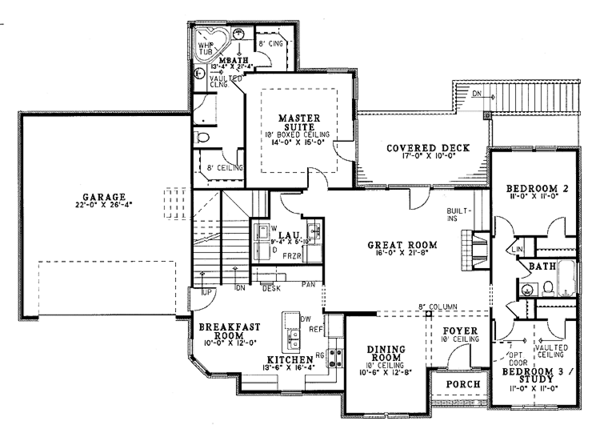 Home Plan - European Floor Plan - Main Floor Plan #17-2711
