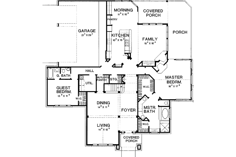 House Blueprint - Floor Plan - Main Floor for Traditional House Plan #472-225 - 5 bed, 4 bath