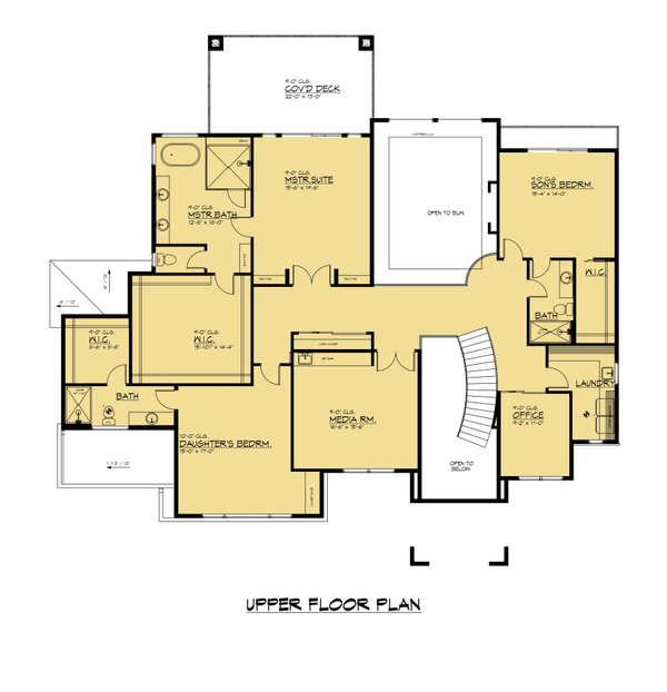 Contemporary Floor Plan - Upper Floor Plan #1066-277