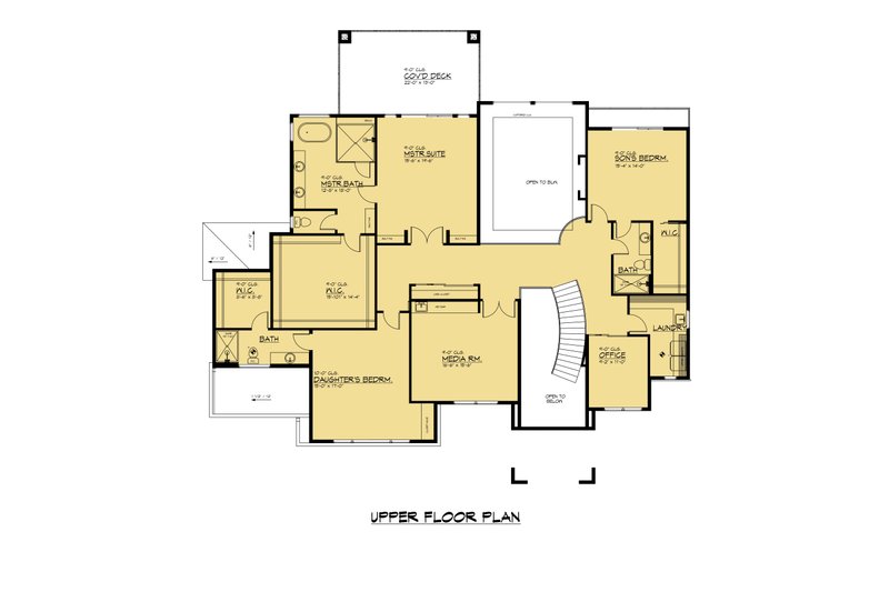 House Design - Floor Plan - Upper Floor for Contemporary House Plan #1066-277 - 4 bed, 4.5 bath