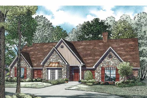 Exterior - Front Elevation 3 for Traditional House Plan #17-3344 - 5 bed, 4.5 bath