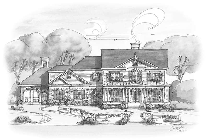 Home Plan - Exterior - Front Elevation 3 for Colonial House Plan #429-313 - 5 bed, 3.5 bath