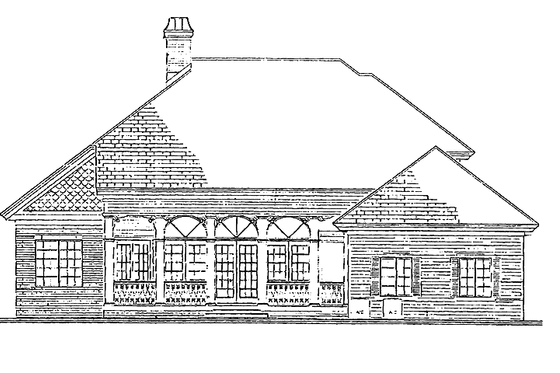 Exterior - Rear Elevation for Victorian House Plan #930-209 - 3 bed, 2.5 bath